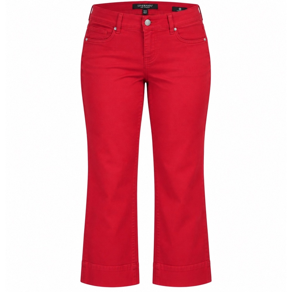 Liverpool Los Angeles Gia Glider Crop Women's Red Pants Size 12/31 Stretch